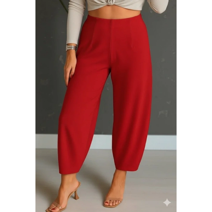 Kadın Yüksek Bel Krep Pantolon