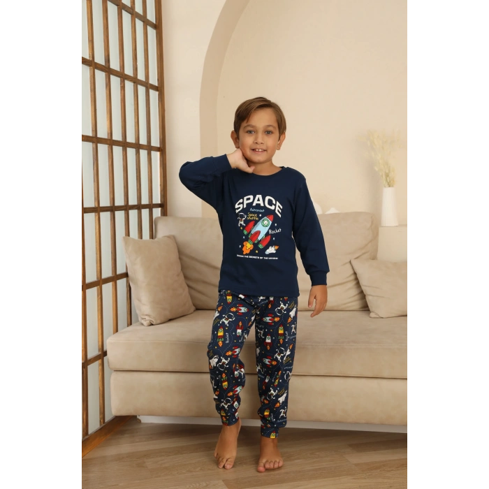 Kapitex 7114 Erkek Çocuk Uzun Kol Pijama Takımı