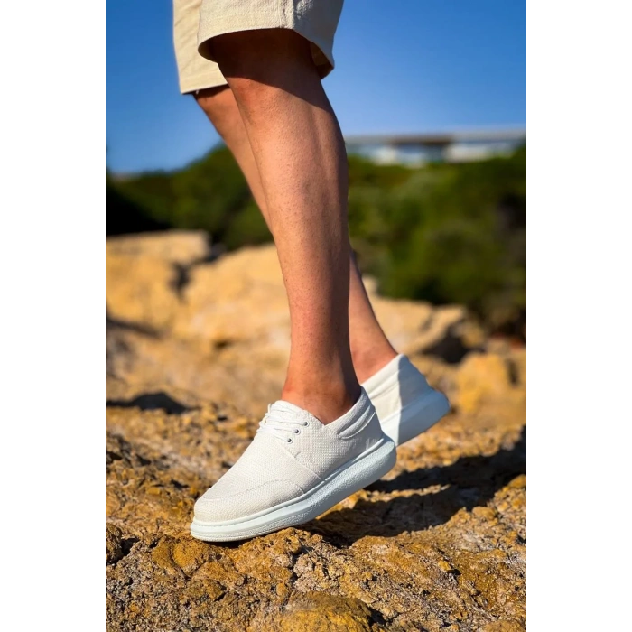 KB-042  Kuback Bağcıklı Beyaz Günlük Erkek Ayakkabı