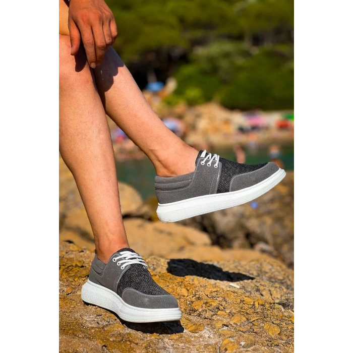 KB-042  Kuback Bağcıklı Gri Günlük Erkek Ayakkabı