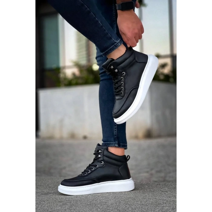 KB-0994  Kuback  Siyah Cilt  Yüksek Taban  Erkek Bilek Bot