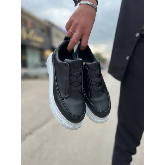 KB-703 Kuback Siyah Lastikli Günlük Erkek Ayakkabı