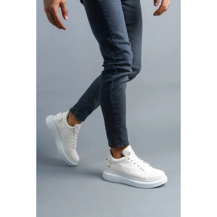 KB047  Kuback Beyaz Crocodile Günlük Erkek  Ayakkabı