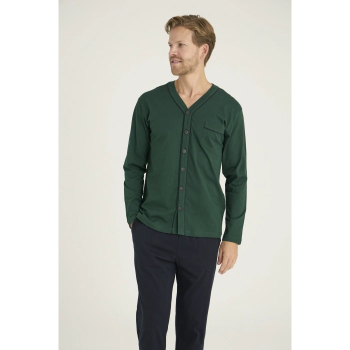 Kocabey 9267 Erkek V.Yaka Boydan Düğmeli Pijama Takım