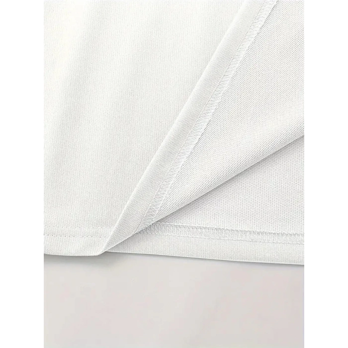 LB Baskılı Ön Arka Oversize Bisiklet Yaka Kısa Kol T-shirt - Beyaz