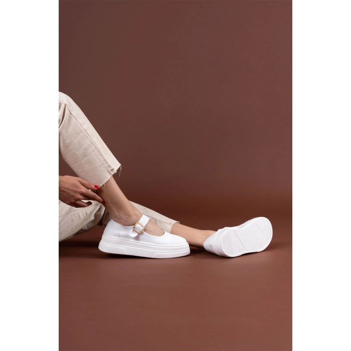 Lunni Beyaz Keten Spor Ayakkabı