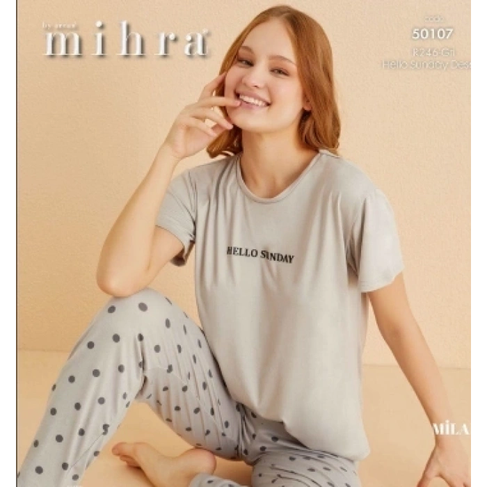 Mihra 50107 Kadın Kısa Kol Pijama Takımı