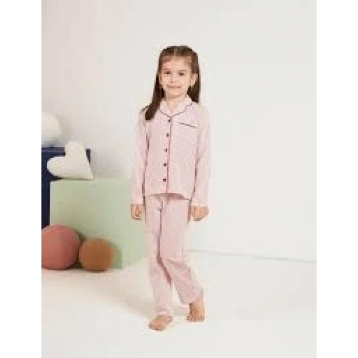 Pjs 28002 Çocuk Düğmeli Pijama Takım