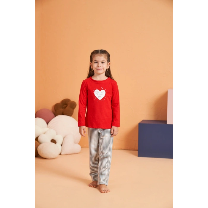 Pjs 28063 Çocuk Sıfır Yaka Pijama Takımı
