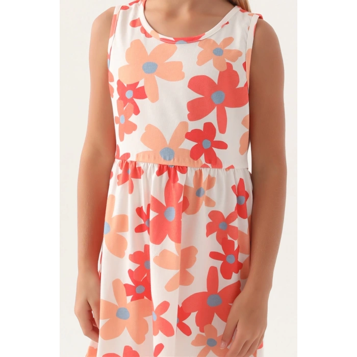 Roly Poly 3393-3 Kız Çocuk Çiçekli Elbise