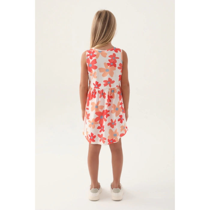 Roly Poly 3393-3 Kız Çocuk Çiçekli Elbise