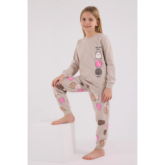 RolyPoly 3704-2 Kız Çocuk Uzun Kol Pijama Takım