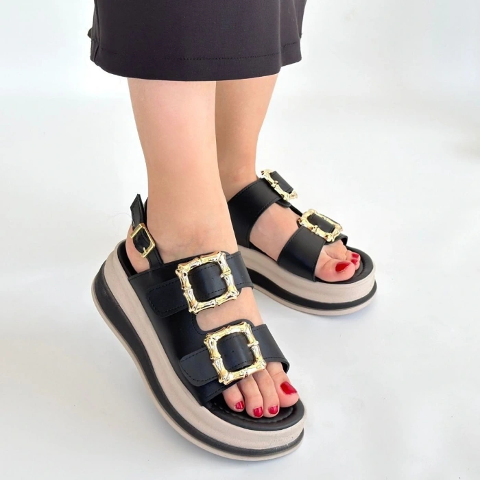 Stan Siyah Cilt Sandalet