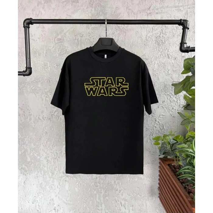 Star Wars Baskılı Çocuk T-Shirt - Siyah