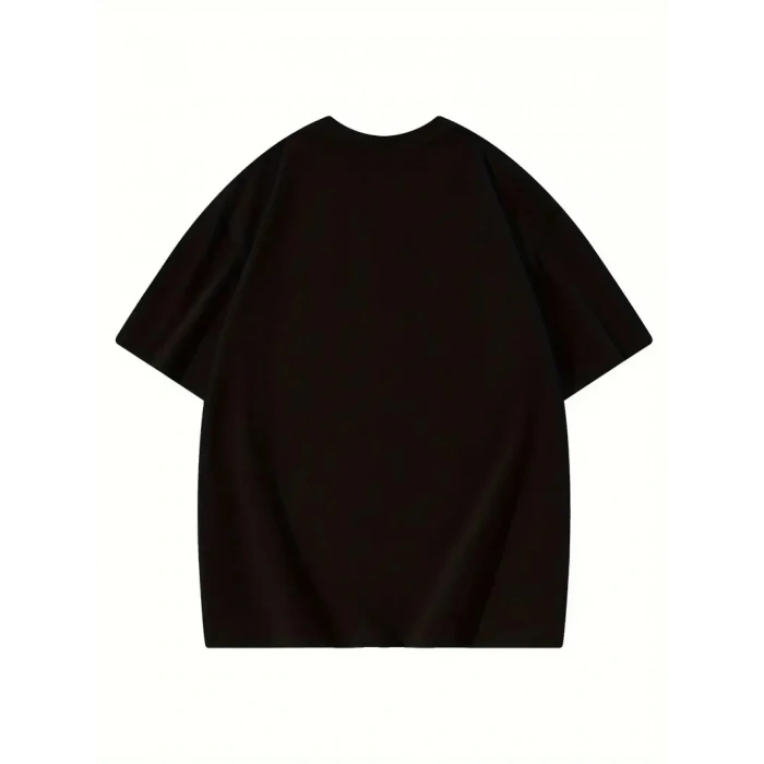 Thousand Ön Arka Baskılı Oversize Bisiklet Yaka T-shirt - Siyah