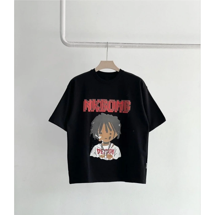 Unisex Çocuk Baskılı T-Shirt - Siyah