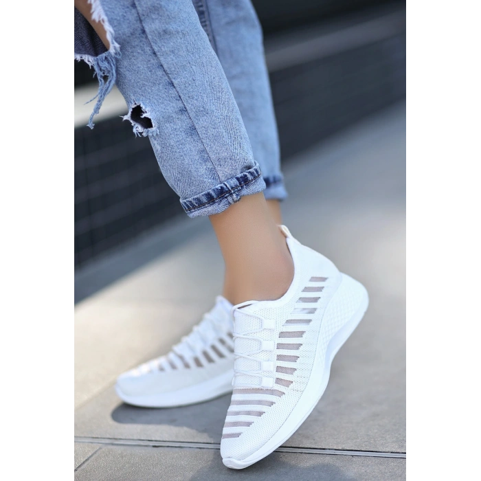 Wina Beyaz Triko Spor Ayakkabı