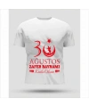 30 Ağustos Oversize Baskılı T-shirt - Beyaz