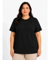 Battal Big Size Basic Tişört Bisiklet Yaka Rahat Kalıp T-Shirt - Siyah