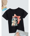 Çocuk Unisex Baskılı T-Shirt - Siyah
