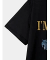 Erkek Tişört Araba Baskılı Kısa kol t-shirt - Siyah