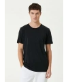 ERKEK Düz Tişört Bisiklet Yaka Regular Fit Yazlık Kısa kol T-Shirt - Siyah
