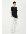 ERKEK Düz Tişört Bisiklet Yaka Regular Fit Yazlık Kısa kol T-Shirt - Siyah