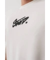 Erkek Tişört Yazlık Baskılı Oversize Kısa kol T-Shirt - Beyaz