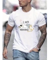 Erkek Baskılı T-Shirt Kısa Kol Bisiklet Yaka Regular Fit Rahat Kalıp Günlük Tişört - Beyaz