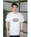 Erkek Baskılı T-Shirt Kısa Kol Bisiklet Yaka Regular Fit Rahat Kalıp Günlük Tişört - Beyaz