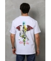Erkek Baskılı T-Shirt Kısa Kol Bisiklet Yaka Regular Fit Rahat Kalıp Tişört -  Beyaz