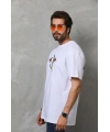 Erkek Baskılı T-Shirt Kısa Kol Bisiklet Yaka Regular Fit Rahat Kalıp Tişört -  Beyaz