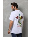 Erkek Baskılı T-Shirt Kısa Kol Bisiklet Yaka Regular Fit Rahat Kalıp Tişört -  Beyaz