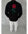 ERKEK 3 iplik Pamuklu Bisiklet Yaka Ön Ve Arka Baskılı SweatShirt - Siyah