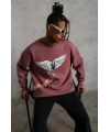 Erkek Güvercin Baskılı Sweatshirt - Gül Kurusu