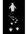 Erkek Nihilist Penguen Baskılı 3 İplik Pamuklu Kapüşonlu Sweatshirt Hoodie Siyah