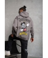 Erkek 3 İplik Pamuklu Kapüşonlu Kanguru Cepli Sweatshirt Hoodie -  Gri