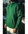 Erkek 3 İplik Pamuklu Kapüşonlu Basic SweatShirt Hoodie - Haki