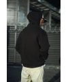 Erkek 3 İplik Pamuklu Kapüşonlu Basic SweatShirt Hoodie - Siyah