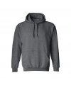 Erkek 3 İplik Pamuklu Kapüşonlu Cepli  Hoodie Sweatshirt - Füme