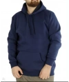 Erkek 3 İplik Pamuklu Kapüşonlu Cepli Hoodie Sweatshirt - Lacivert