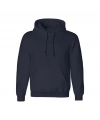 Erkek 3 İplik Pamuklu Kapüşonlu Cepli Hoodie Sweatshirt - Lacivert