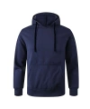 Erkek 3 İplik Pamuklu Kapüşonlu Cepli Hoodie Sweatshirt - Lacivert