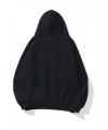 Kadın Kapüşonlu Kanguru Cepli 3 İplik Pamuklu Düz Hoodie Sweatshirt - Siyah