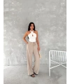 Kadın Ayrobin Oversize Kadın Pantalon - Bej