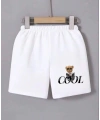 Kadın Beli Lastikli Baskılı Mini Şort - Beyaz