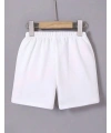 Kadın Beli Lastikli Baskılı Mini Şort - Beyaz