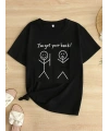 Kadın T-Shirt Ive Got Your Back Basklı tişört - Siyah
