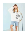 Kadın Oversize Kapüşonlu Baskılı 3 İplik Pamuklu Hoodie Sweatshirt - B