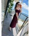 Kadın Madonna Yaka Midi Boy Modal Elbise